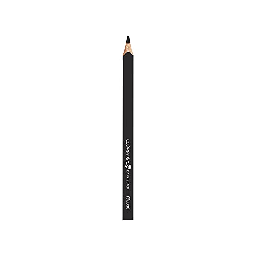 Maped Color'Peps - Lápices de madera para colorear, mina suave y resistente, triangular para un mejor agarre, fácil de usar, 12 colores brillantes jumbo de 4,7 mm