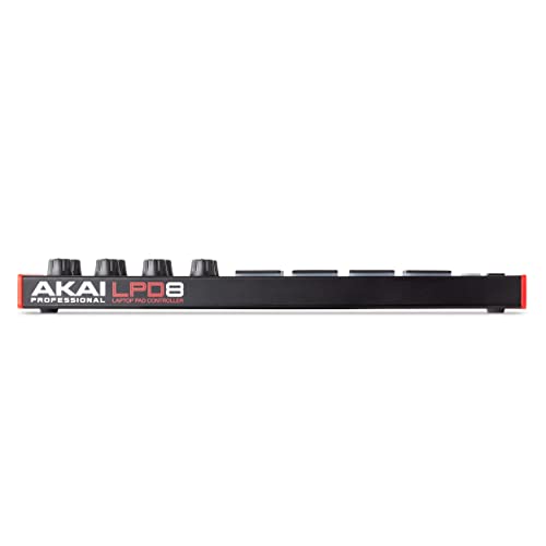 AKAI Professional LPD8 - Controlador MIDI USB con 8 drum pads MPC sensibles para Mac y PC, 8 perillas asignables y software de producción musical