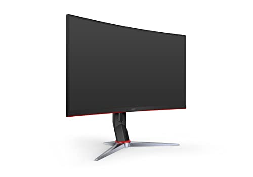 AOC C24G2 Monitor de Juego Curvo sin Marco de 24" Pulgadas, 1920x1080 FHD, 1500R Curvado VA, 1ms, 165Hz, AMD FreeSync, Altura Ajustable HAS. Garantía de 3 años en Panel.