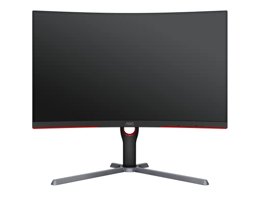 AOC C32G3E Monitor de Juego Curvo sin Marco de 32 Pulgadas, FHD 1920x1080, 1000R Curvado, Panel IPA, 1ms, 165Hz, FreeSync, Altura Ajustable HAS.