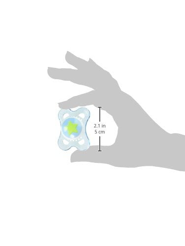 MAM Clear Orthodontic Pacifier, Bebé, 0-6 Meses, 2 piezas, colores surtidos