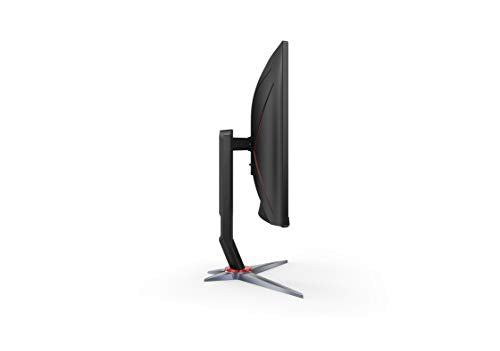AOC C24G2 Monitor de Juego Curvo sin Marco de 24" Pulgadas, 1920x1080 FHD, 1500R Curvado VA, 1ms, 165Hz, AMD FreeSync, Altura Ajustable HAS. Garantía de 3 años en Panel.