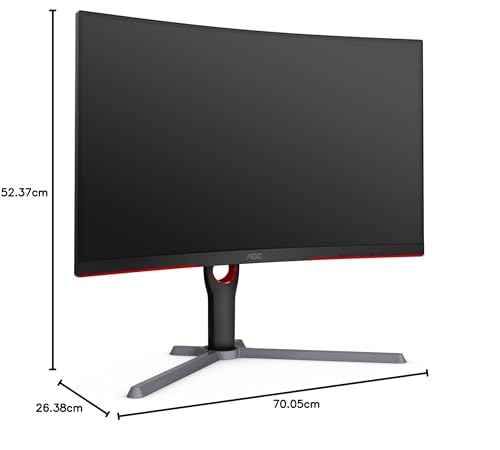 AOC C32G3E Monitor de Juego Curvo sin Marco de 32 Pulgadas, FHD 1920x1080, 1000R Curvado, Panel IPA, 1ms, 165Hz, FreeSync, Altura Ajustable HAS.