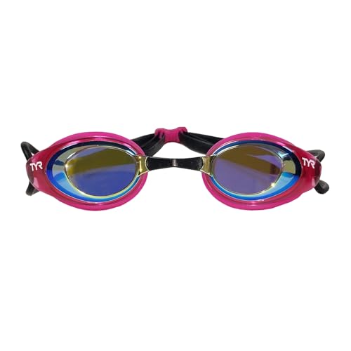 Gafas de Natación TYR Blackhawk Racing Espejadas Negro Rosado Dorado para Mujer