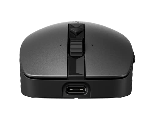 HP Mouse Silencioso Recargable 710 Negro, Inalámbrico, Recargable, Ambidiestro, Botones Programables, Compatible con Mac, Windows, Chrome, Negro (6E6F2AA)