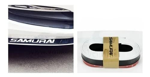 Lip Samurai Universal Facia Faldon Flexible Estribo Spoiler (Negro Filo Blanco)