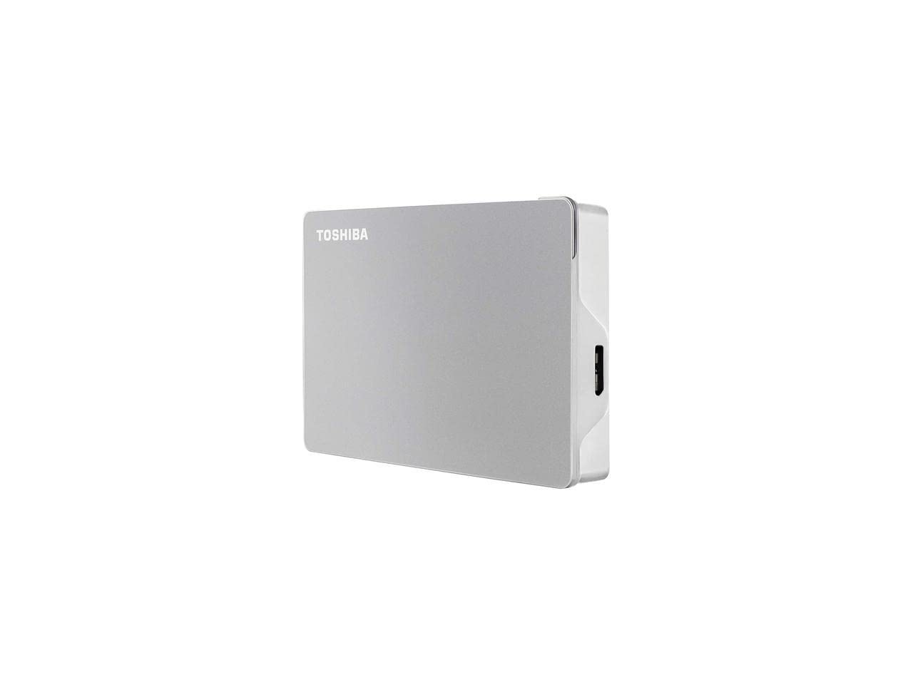 Disco Duro Externo Toshiba Canvio Flex Plata USB-C y USB-A 3.0 4TB para Mac/PC/Tablet