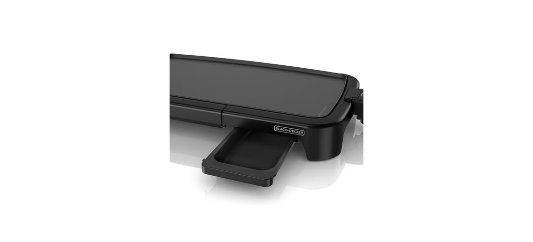 Black+decker - Plancha eléctrica tamaño familiar, Plancha con bandeja de calentamiento, Negro, 1