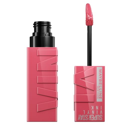 Maybelline Labial líquido brillante de larga duración, Superstay Vinyl Ink tono Rogue 145, 4.2ml
