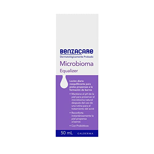 BENZACARE Microbioma Equalizer Loción Hidratante Facial 1 pz 50 ml Hidrata y Calma la Piel Después de Usar un Tratamiento para Acné Dermatológicamente Probado