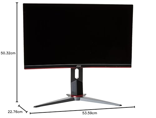 AOC C24G2 Monitor de Juego Curvo sin Marco de 24" Pulgadas, 1920x1080 FHD, 1500R Curvado VA, 1ms, 165Hz, AMD FreeSync, Altura Ajustable HAS. Garantía de 3 años en Panel.