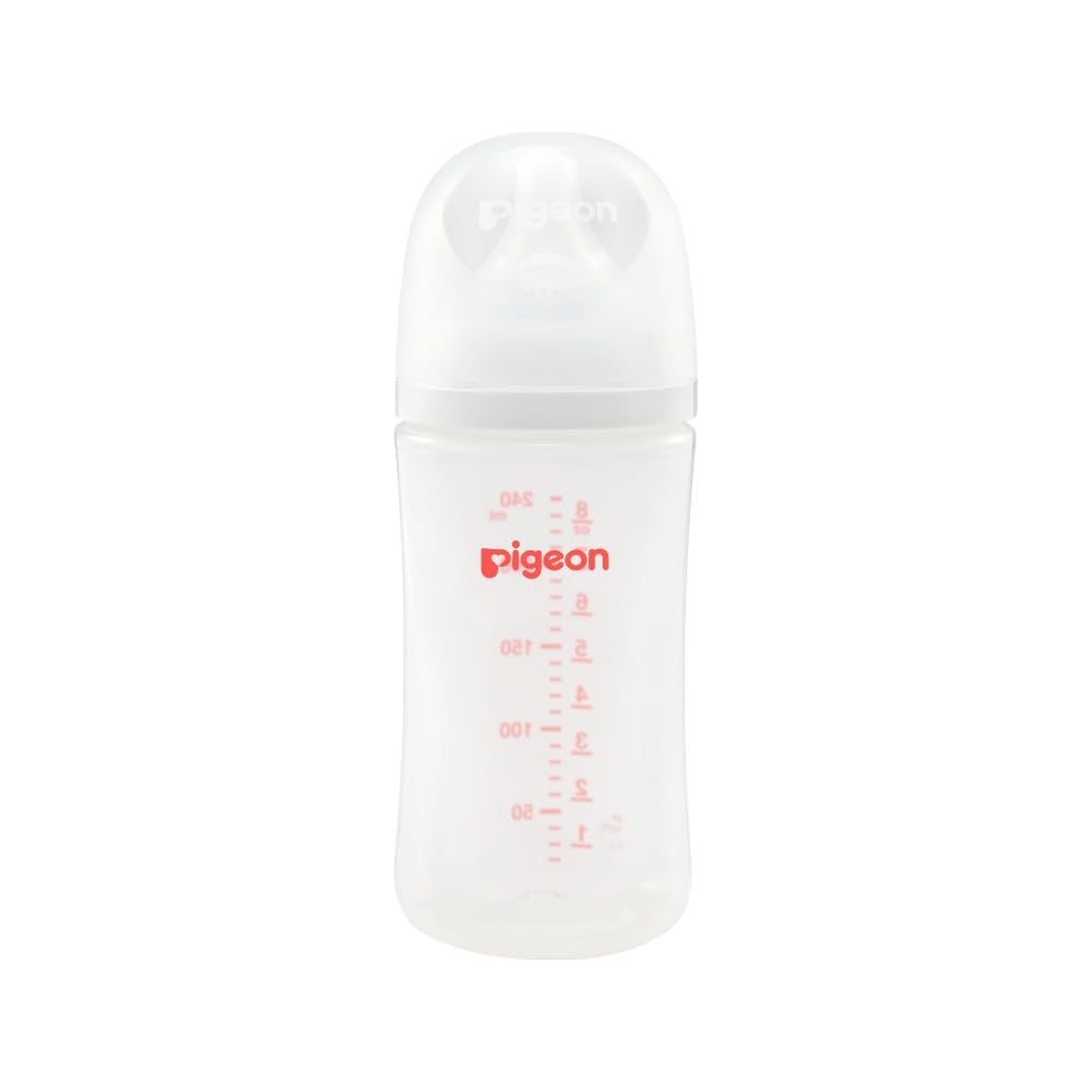 PIGEON | Biberones Recien Nacido Peristáltico | Biberones Anticolicos de Silicona Suave | Biberon Reduce Entrada de Aire - Superficie Mate para Agarre Seguro | Tecnología SofTouch para Bebé | 240 ml