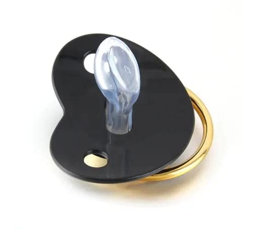 Chupón/Chupete para Bebé, Diseño VIP de Corona con Mamilla Ergonómica Libre de BPA para Niño y Niña + Clip de Seguridad y Tapa protectora | 0 a 18 meses (Negro/Corona Dorada)