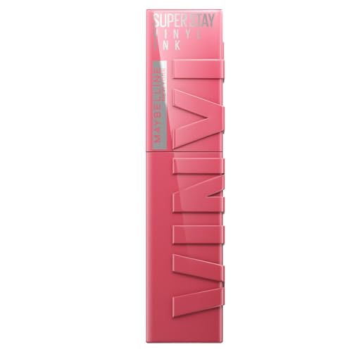 Maybelline Labial líquido brillante de larga duración, Superstay Vinyl Ink tono Rogue 145, 4.2ml