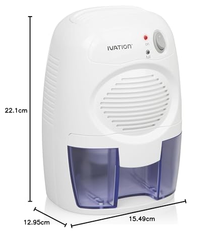 Ivation IVADM10 potente para la pequeña-tamaño Thermo-eléctrica deshumidificador - para habitación más pequeños, armario, sótano, ático, almacenados barco, RV, autos antiguos