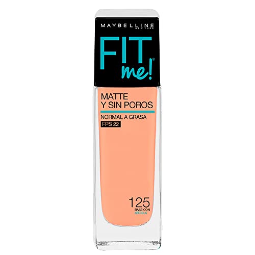 Maybelline Super Natural Polvo Compacto Matte, 220 Nat Beige, 12 gr + Base de Maquillaje Fit Me Matte, 125 Nude Beige