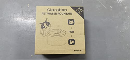 GIOTOHUN Fuente de Agua para Gato: Bebedero para Gato - 2L Fuente para Gato Súper Silenciosa Fuente para Gatos Bebedero -Negro Fuente para Gatos Bebedero para Múltiples Mascotas