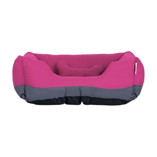 Fancy Pets Cama Rectangular para Perro Tamaño Chico Color Rosa con Gris