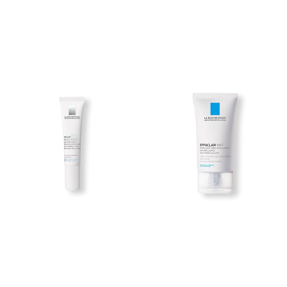 La Roche Posay Hyalu b5 contorno de ojo + La Roche Posay Effaclar Mat Crema Facial Matificante para Piel Grasa - 1 x 40 ml