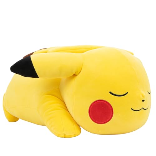 Peluche Pokemon Pikachu Amarillo de Alta Calidad en Postura para Dormir