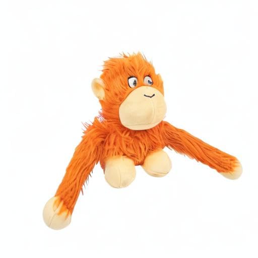 Best Pet Supplies O-Hug-Atan - Juguete Interactivo de Peluche chirriante para Cachorros o Perros de Raza pequeña y Mediana - O-Hug-Atan (Naranja)