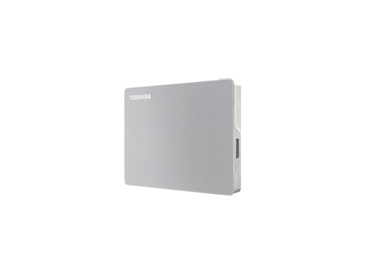 Disco Duro Externo Portátil Toshiba Canvio Flex Plateado 2 TB USB-C USB 3.0