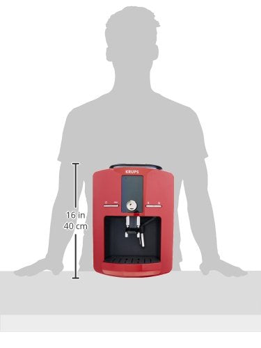 KRUPS Espresseria automática roja, es como un barista en casa gracias a su sistema Quattro Force, 1450 W, con molino integrado de 3 niveles. Capacidad 1.8 L, EA825511
