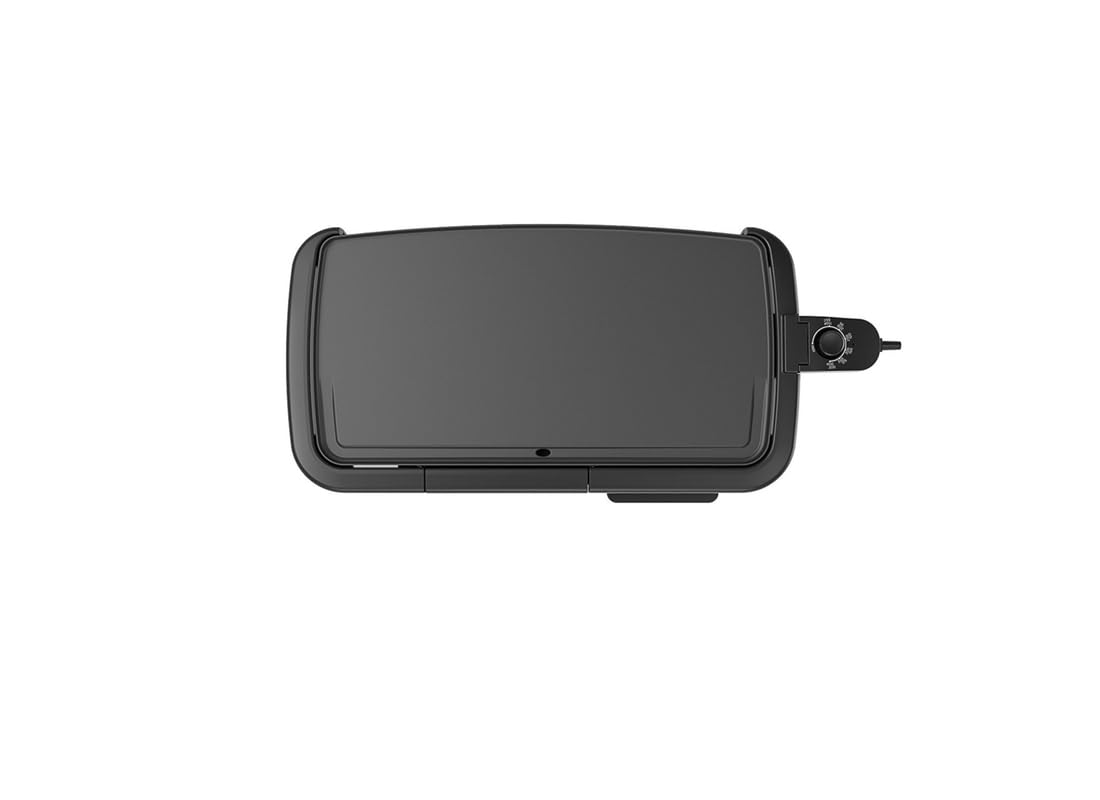 Black+decker - Plancha eléctrica tamaño familiar, Plancha con bandeja de calentamiento, Negro, 1