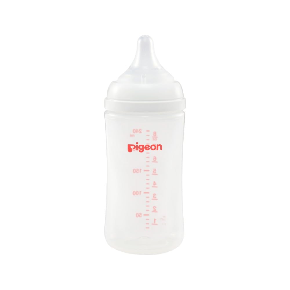 PIGEON | Biberones Recien Nacido Peristáltico | Biberones Anticolicos de Silicona Suave | Biberon Reduce Entrada de Aire - Superficie Mate para Agarre Seguro | Tecnología SofTouch para Bebé | 240 ml