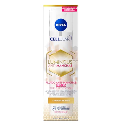 NIVEA Cellular LUMINOUS630 Fluido Facial Aclarador FPS50 | Anti-manchas y Ácido Hialurónico