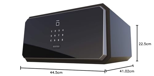 BOFON W-Series Caja de seguridad con llave, caja fuerte, contraseña de huellas dactilares cúbicas de 1.45, cajas de seguridad para el hogar