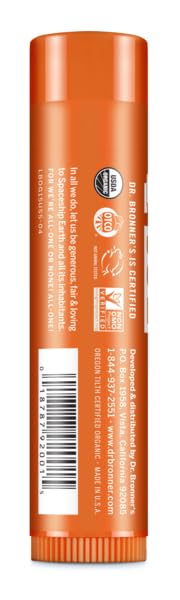 Dr. Bronner's Bálsamo labial orgánico hidratante y restaurador, naranja jengibre (6 Pack)