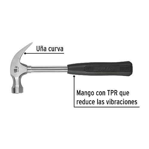 Martillo Pretul Pulido Uña Curva 16 oz Mango Tubular