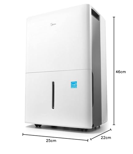 Deshumidificador Midea Blanco Certificado Energy Star con Filtro de Aire Reutilizable de 22 Pintas