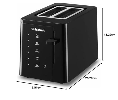 Cuisinart Tostadora con Pantalla Táctil para 2 Rebanadas, Negro