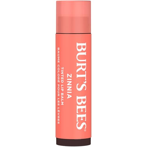 Burt's Bees 100% Natural Tinted Lip Balm, Zinnia with Shea Butter & Botanical Waxes - 1 Tube, Pack of 2