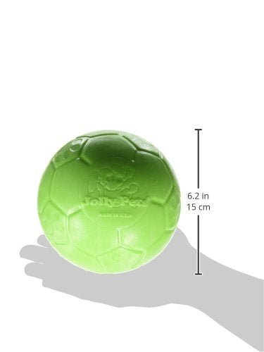 Jolly Pets - Pelota de fútbol Mediana de 6 Pulgadas, Juguete Flotante para Perro, Color Verde Manzana