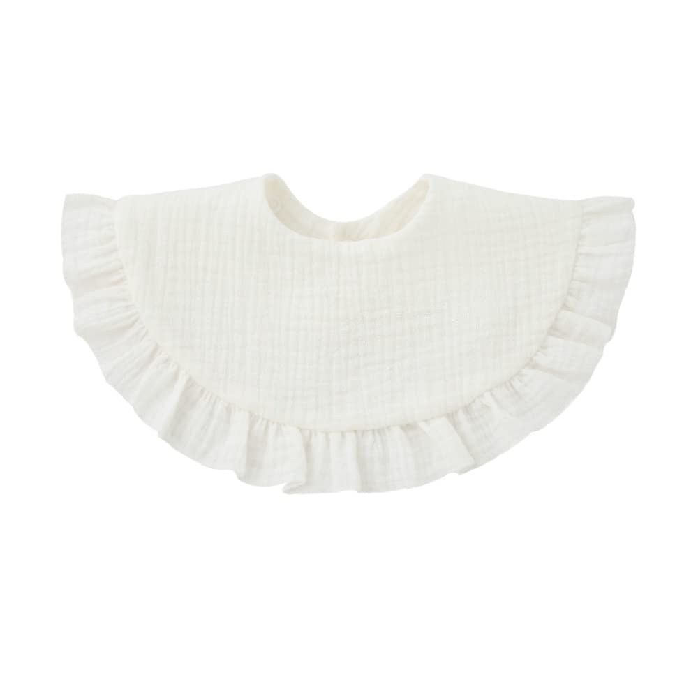 Nishine 4 baberos unisex de muselina para bebé, baberos giratorios de algodón de 360 grados, para dentición y alimentación, One Size Blanco