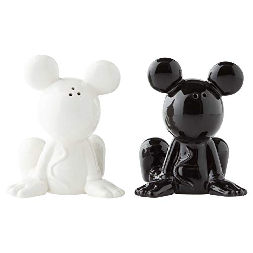 Salero y Pimientero Disney Enesco Mickey Mouse blanco y negro 3.5 Pulgadas