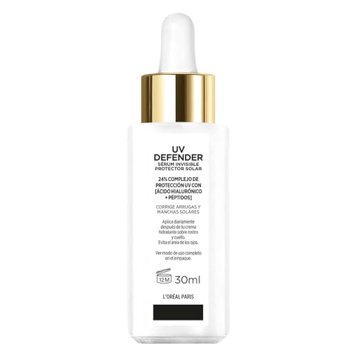 L'Oréal Paris Sérum Protector Solar Invisible FPS 50+ anti-manchas y lineas de expresión, 30ml