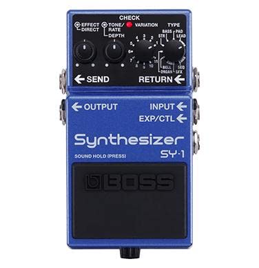 Pedal de guitarra BOSS SY-1 Synthesizer — 121 sonidos polifónicos de respuesta ultrasensible con sencilla experiencia sin configuración