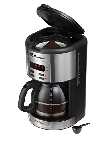 Cafetera de Goteo Koblenz, 15 Tazas, Capacidad de 1.8 L, Programable con Timer y Display Digital, 1000 W, Función Antigoteo, Base para Mantener Caliente, Jarra de Vidrio, Filtro Lavable (CKM-215 IN)