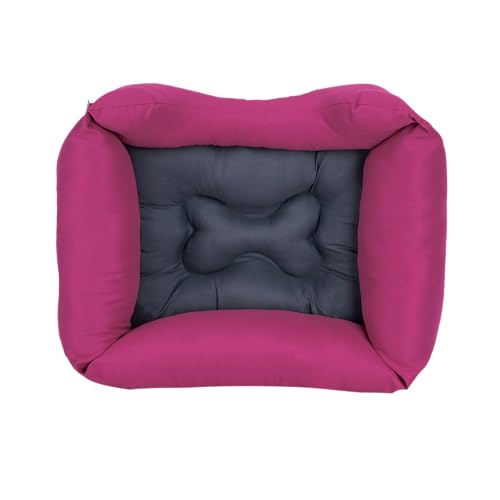 Fancy Pets Cama Rectangular para Perro Tamaño Chico Color Rosa con Gris