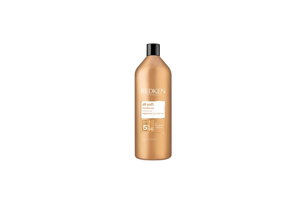 Redken All Soft Acondicionador con Aceite de Argán para Cabello Seco y Quebradizo, 1000 ml | Hidratación Profunda, Suavidad Profesional y Control de Frizz | Formato de Litro para Salón