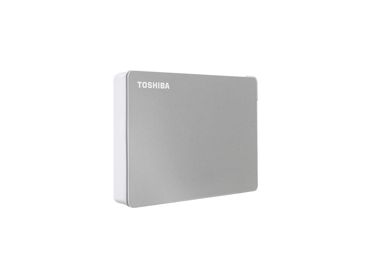 Disco Duro Externo Toshiba Canvio Flex Plata USB-C y USB-A 3.0 4TB para Mac/PC/Tablet