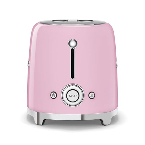 Smeg TSF01PKUS Tostadora 2 rebanadas, color Rosa
