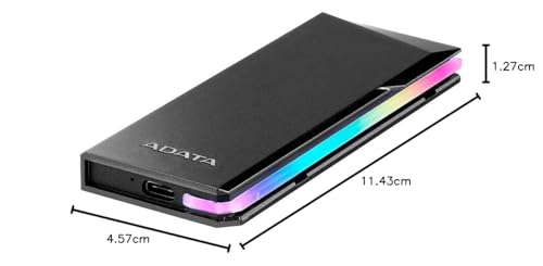 Adaptador de Caja Externa Portátil ADATA Aluminio USB 3 Gen 2 Type-C SSD con Diseño sin Herramientas
