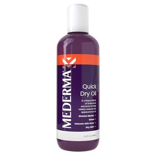 Mederma Quick Dry Oil, Scar and Stretch Mark Treatment, Helps to Improve the Appearance of Scars and Stretch Marks, with Natural Botanical Extracts, Paraben Free, Fast-Absorbing, 3.4oz (100ml)