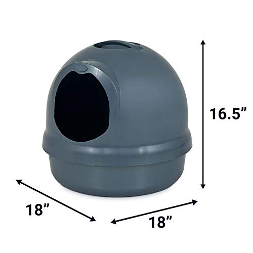 Booda Petmate Dome Litter Box, Metallic Pearl White, 17.5'' Diameter x 18''H (Pearl - Color)