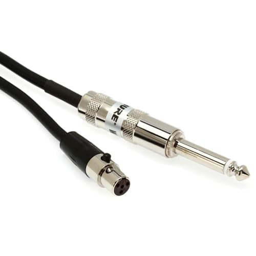 Cable de Instrumento Shure Negro de 2 Pies con Mini Conector 4 Pines a Conector 1/4 Pulgadas